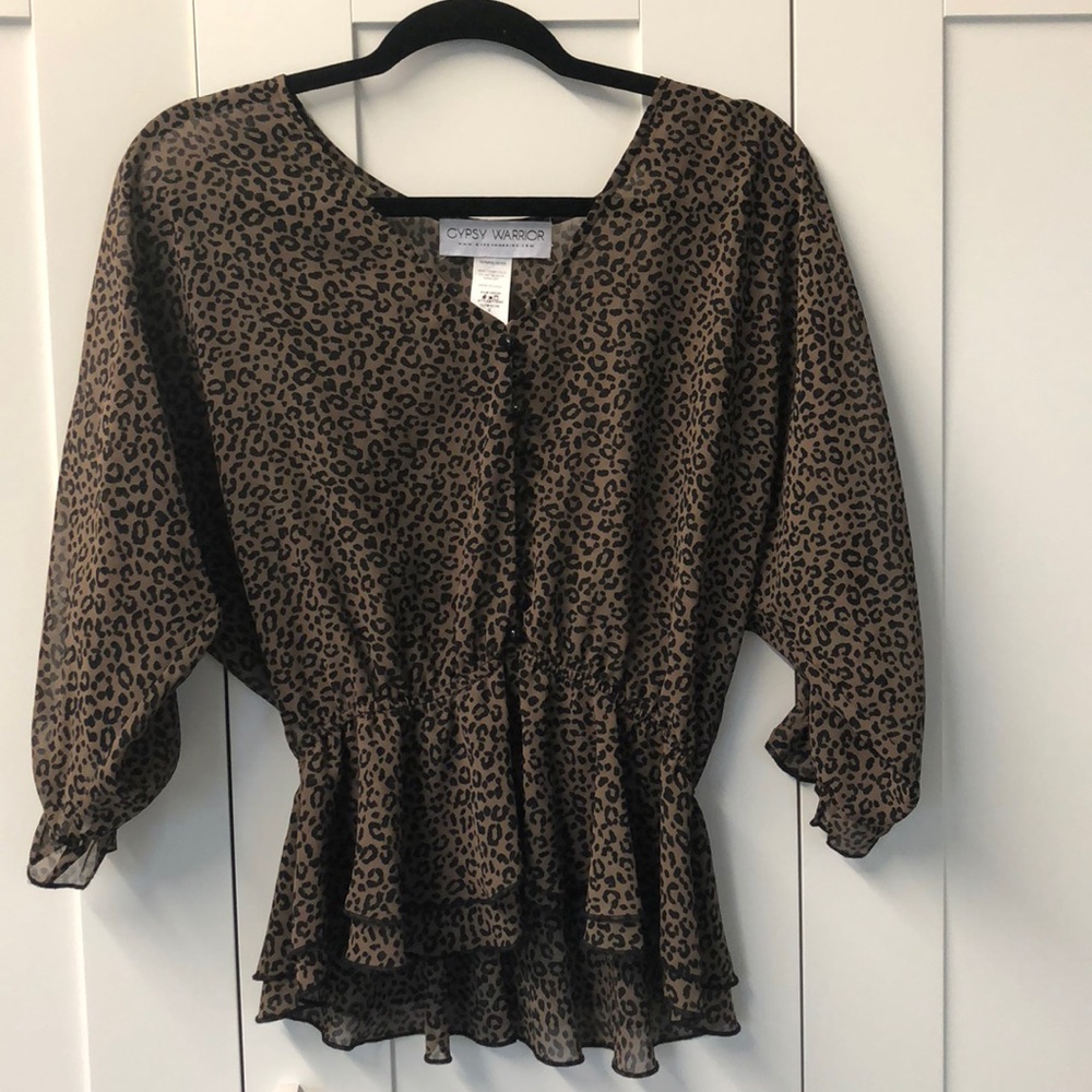 Leopard Print Blouse - image 1